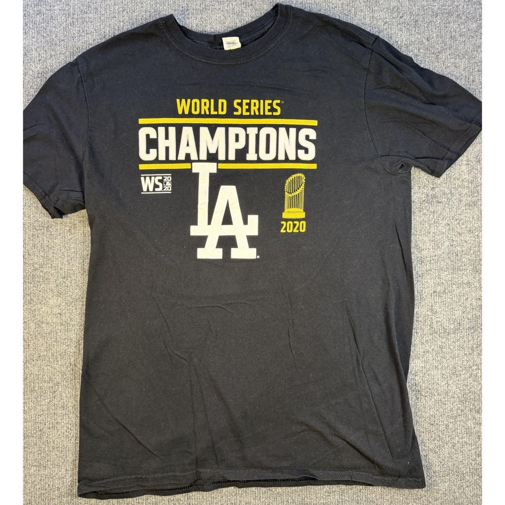 Men's XL Los Angeles Dodgers Black 2020 Championship World Series Tee Shirt